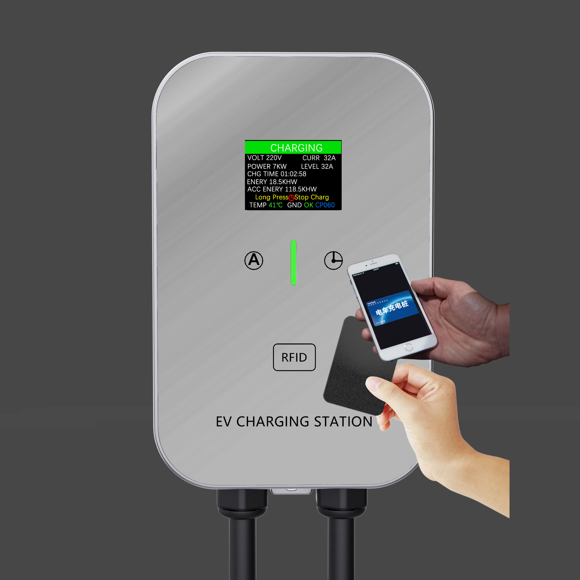 The expert chooses TYPE2 European standard AC charging pile SSC2 wall-mounted 32A7KW charging station new energy vehicle
