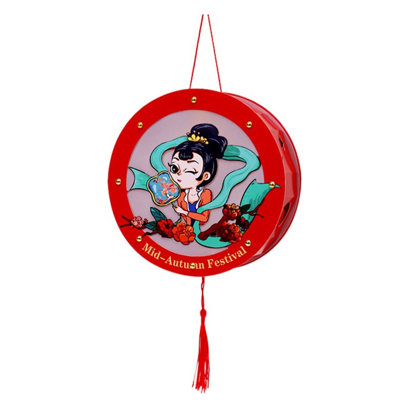 Festival del medio otoño linterna proyección caminando caballo linterna kindergarten niños lámpara de conejo portátil hecho a mano DIY paquete de material de producción