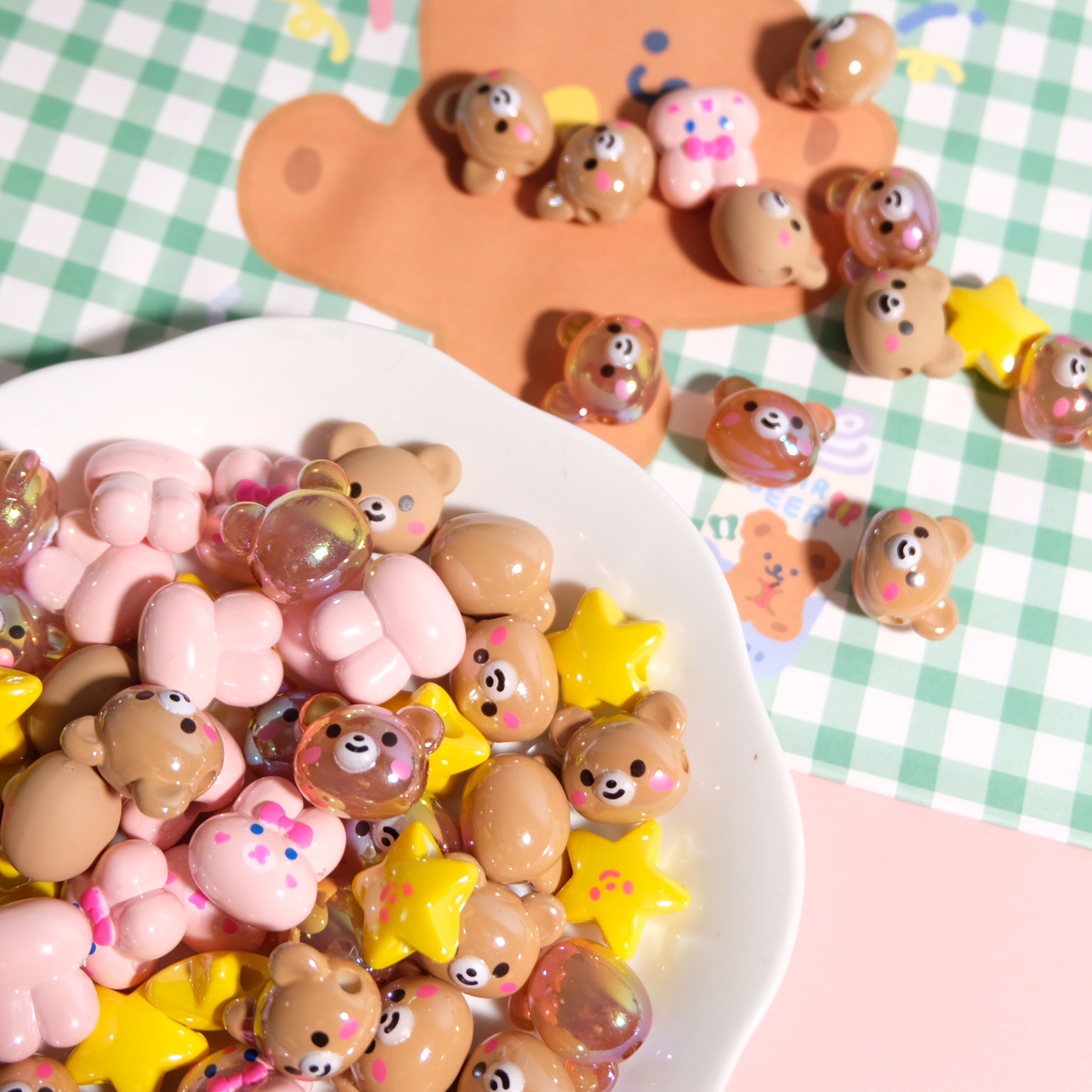 5g Weight Beads Jewelry Making Type 18 * 20mm Jewelry Making Size DIY Jewelry Accessories Classification 1 Piece Quantity Acrylic Material Rabbit, Star, Bear Pattern Cartoon Style Style 1 Piece 18 * 20mm Arylic Rabbit Star Bear DIY Jewelry Accessories Beads 无