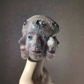 2022夜店酒吧未来科技感机械性感gogo男女领舞DJ歌手钻石服装头饰