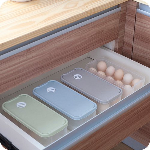 Kitchen egg crisper refrigerator plastic egg carton egg tray can be stacked with multiple compartments thickened food storage box transparent