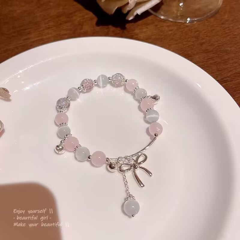 핑크 보우 캣츠아이 스톤