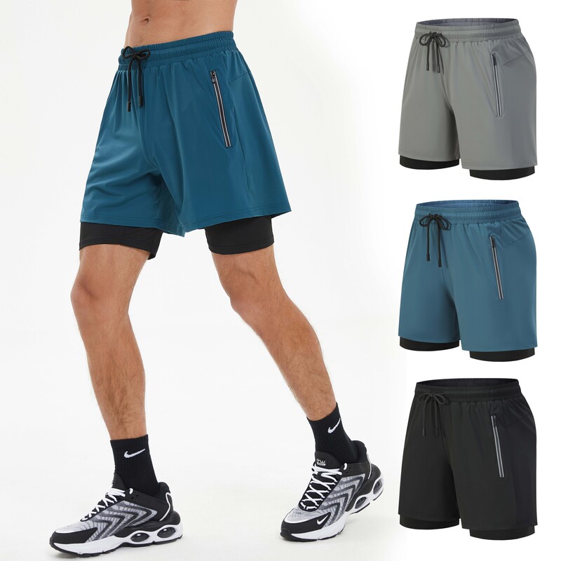Lulu Same Shorts Boys Shorts Summer Fake Two Shorts Quick-drying Pants Ice Cool Skin-friendly Running Basketball Shorts