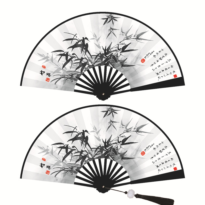 8 인치 양면 동일 (술과 함께 대나무와 돌 우아한 운율)