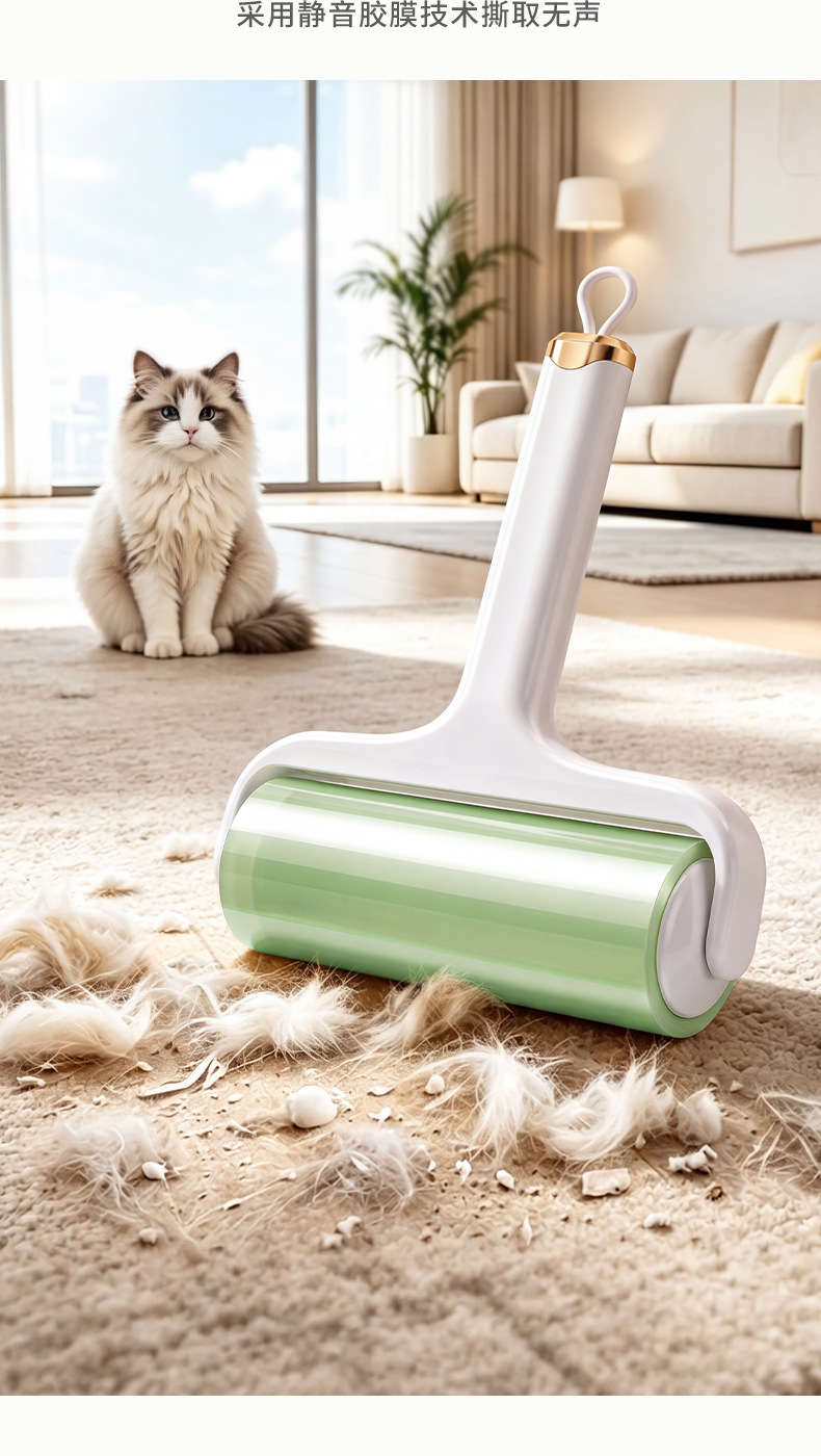 Lint roller tape drum wide reversible lint roller pet hair remover automatic power-off lint roller