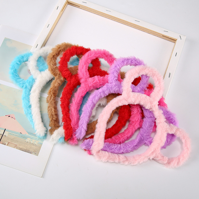 Candy Color Plush Headband, Korean Style Ear Headband, Cute Performance Headband for Women, Bear Ears, Long Hair Mickey Candy Color Plush Headband, Korean Style Ear Headband, Cute Performance Headband for Women, Bear Ears, Long Hair Mickey