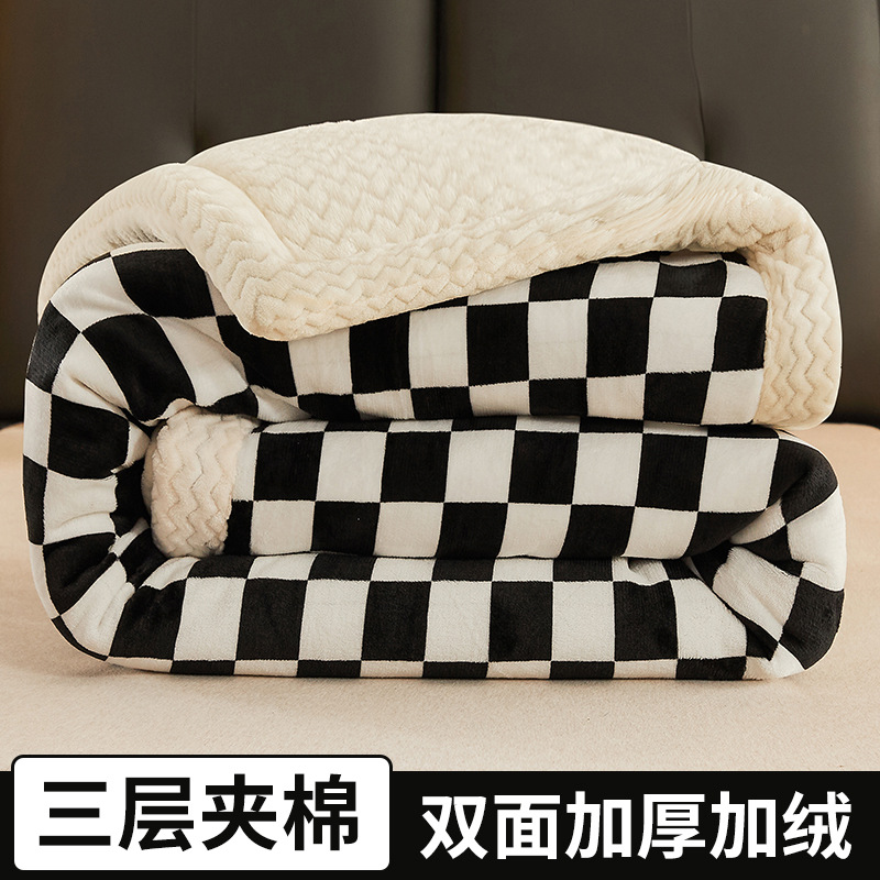 Invierno de lana de leche gruesa mantas de oficina siesta mantas mantas de coral acondicionado sofá mantas de almuerzo