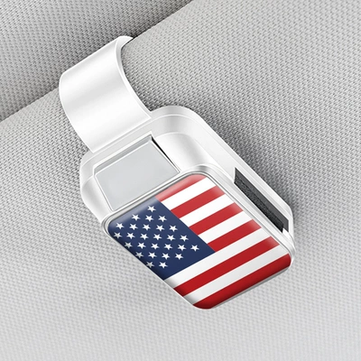 Car-Mounted Glasses Clip Suitable for Car Car Glasses Clip/Bill Clip - american-flag-eyeglass-clip-y001snow-mountain-white
