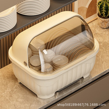 厨房翻盖沥水碗柜带盖防尘餐具收纳盒碗碟筷置物架碗柜