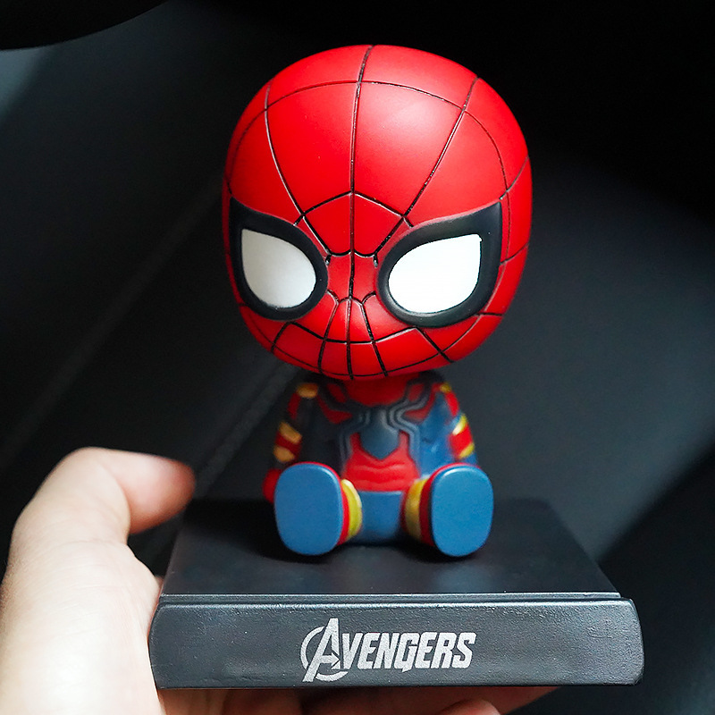 リベンジャーズデッドプールヒーロー車の装飾品スプリングボブルヘッド漫画クリエイティブカーアクセサリー車の装飾|undefined