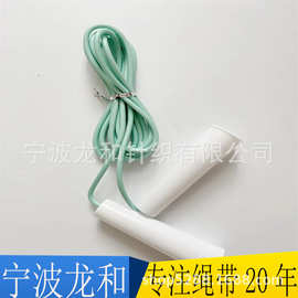 白色塑料手柄可印LOGO自由调节长度学生成人运动健身PVC跳绳