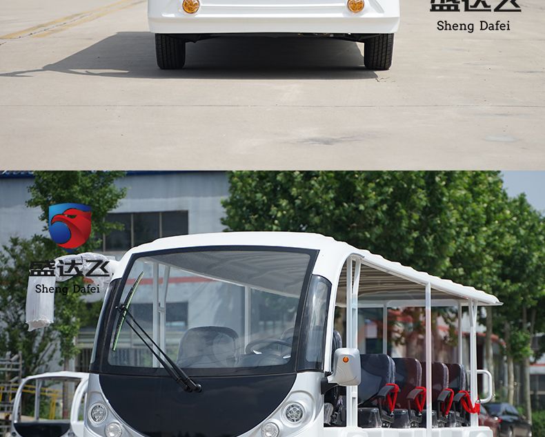 8-11-14-17-Seat Electric Sightseeing Car Fully Enclosed with Door Scenic Spot Tour Shuttle Hotel B&B Reception Car
