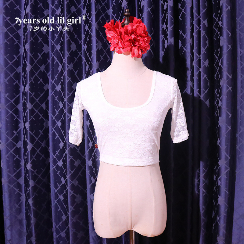 Belly Dance Yoga Practice Clothes Top Korean Lace Half-Length Lsd04 Belly Dance Yoga Practice Clothes Top Korean Lace Half-Length Lsd04