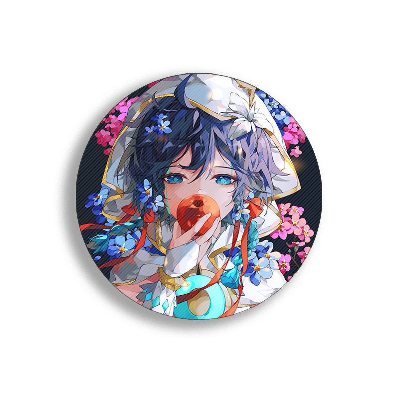 58mm Game Genshin Impact Brooch Pins Anime Badge Cosplay Yae Miko Xiao Zhongli Accessories For Clothes Backpack Decoration Gift