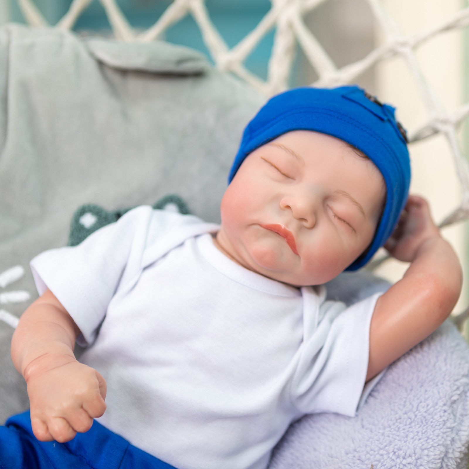19 pulgadas renacido Levi dormir Bebé simulación bebé renacido muñeca entrega de una sola pieza