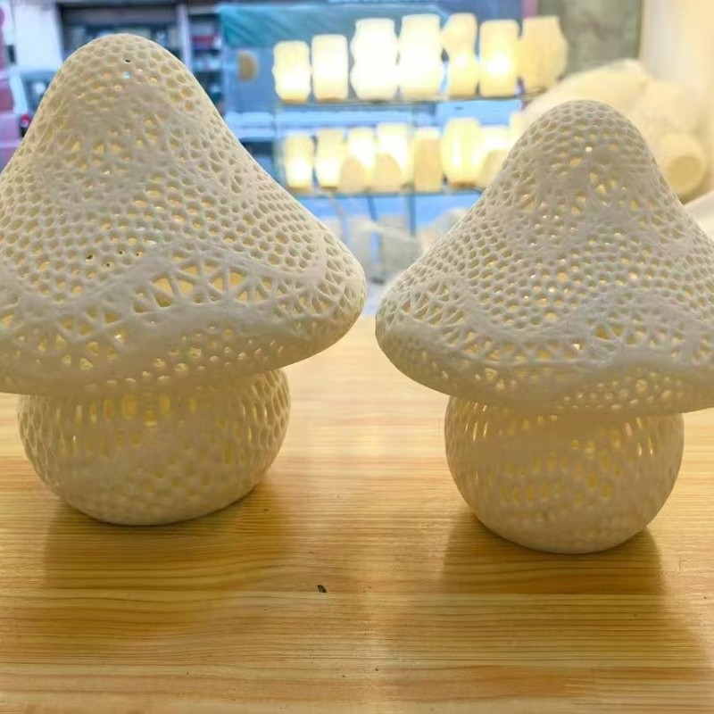 3dプリントキノコ灯ins風寝室茶室携帯小夜灯茶灯創意クリーム風電気スタンド|undefined
