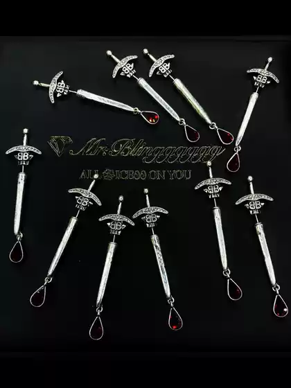 Gothic Hip-Hop Jewelry Sword Dagger Earrings