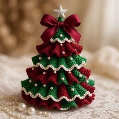 跨境新品 DIY钩针圣诞树套装Crochet Christmas Tree Kit手工装饰