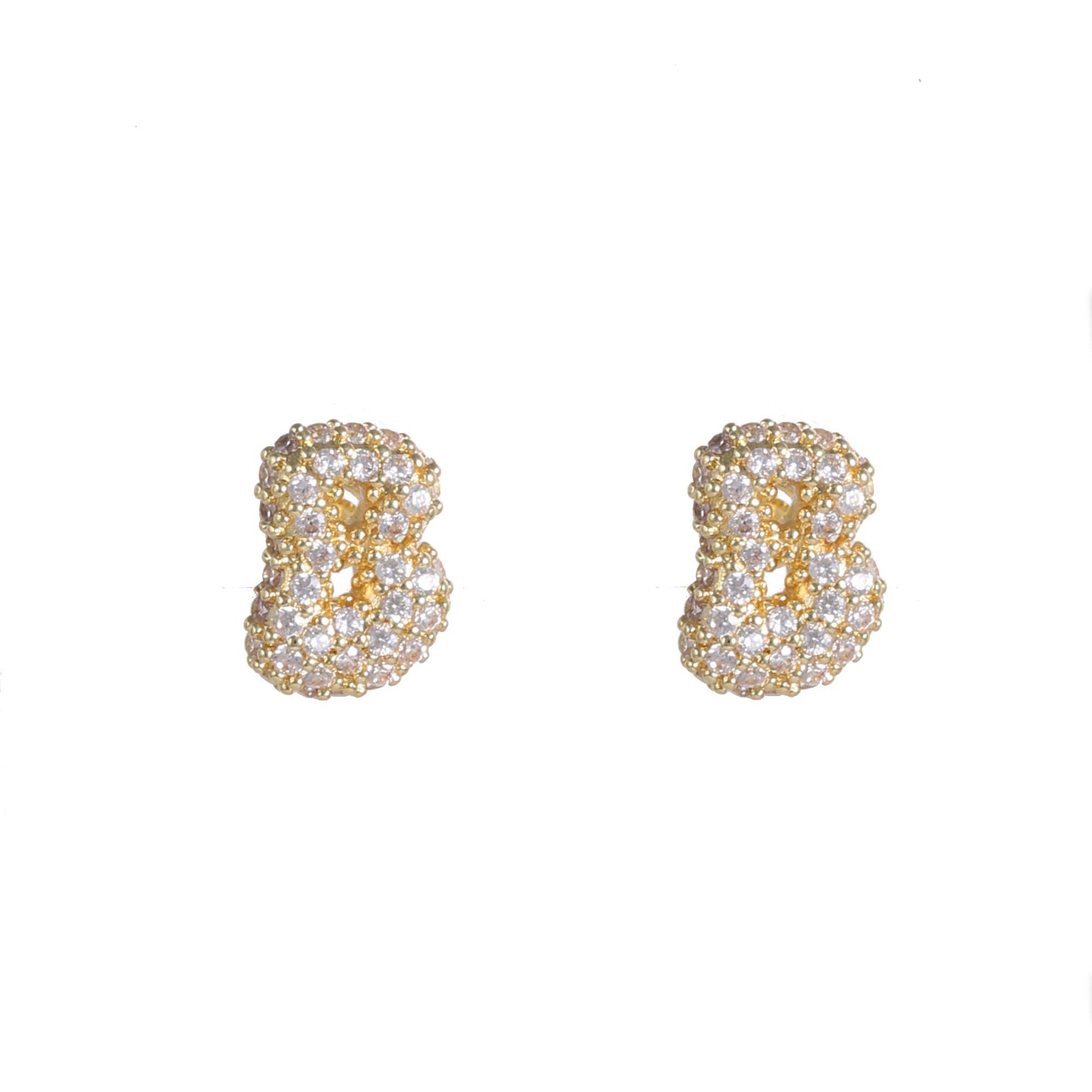 6g Weight Copper Ear Needle Material Ear Studs Classification 1 Pair Quantity Daily Occasion Copper Material Letter Pattern All Seasons Season Women's Gender Plating Design Classic Style Style 1 Pair Classic Style Letter Plating Copper Ear Studs 8