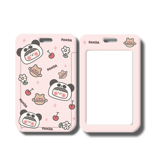 Anti-lost embossed cartoon card holder durable wholesale student bus subway access card protective cover foreign trade campus card bag