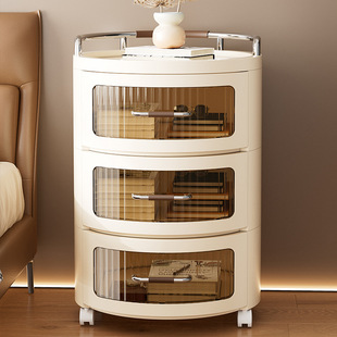 Bedside Table 2025 New Style Home Bedroom Clothes Small Storage Rack Simple Removable Snack Storage Cabinet Wholesale