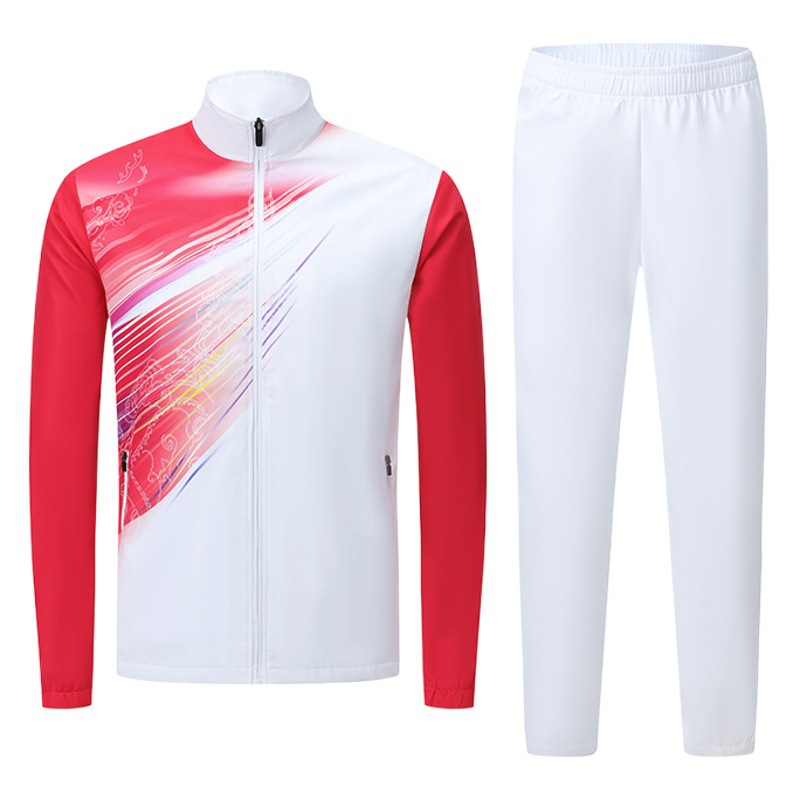 Traje deportivo con cuello alto, estampado digital, para primavera y otoño, ropa deportiva para hombres y mujeres, ropa para grupos de voluntarios