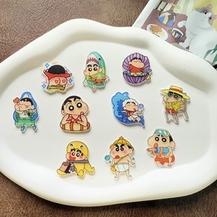 Acrylic Cartoon Cute Crayon Shin-Chan Series Colorful DIY Handmade Hairpins Kidsren's Decorative Patch Accessories