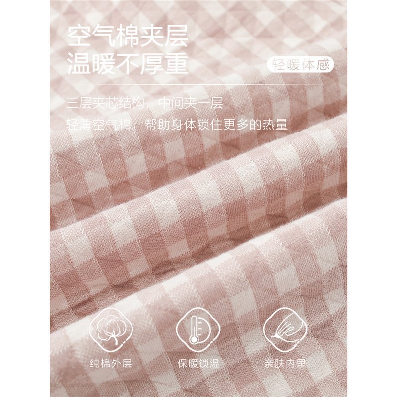 100% algodón sándwich pijamas para las mujeres otoño y el invierno Nueva manga larga de algodón de aire Delgado acolchado desgaste del hogar traje