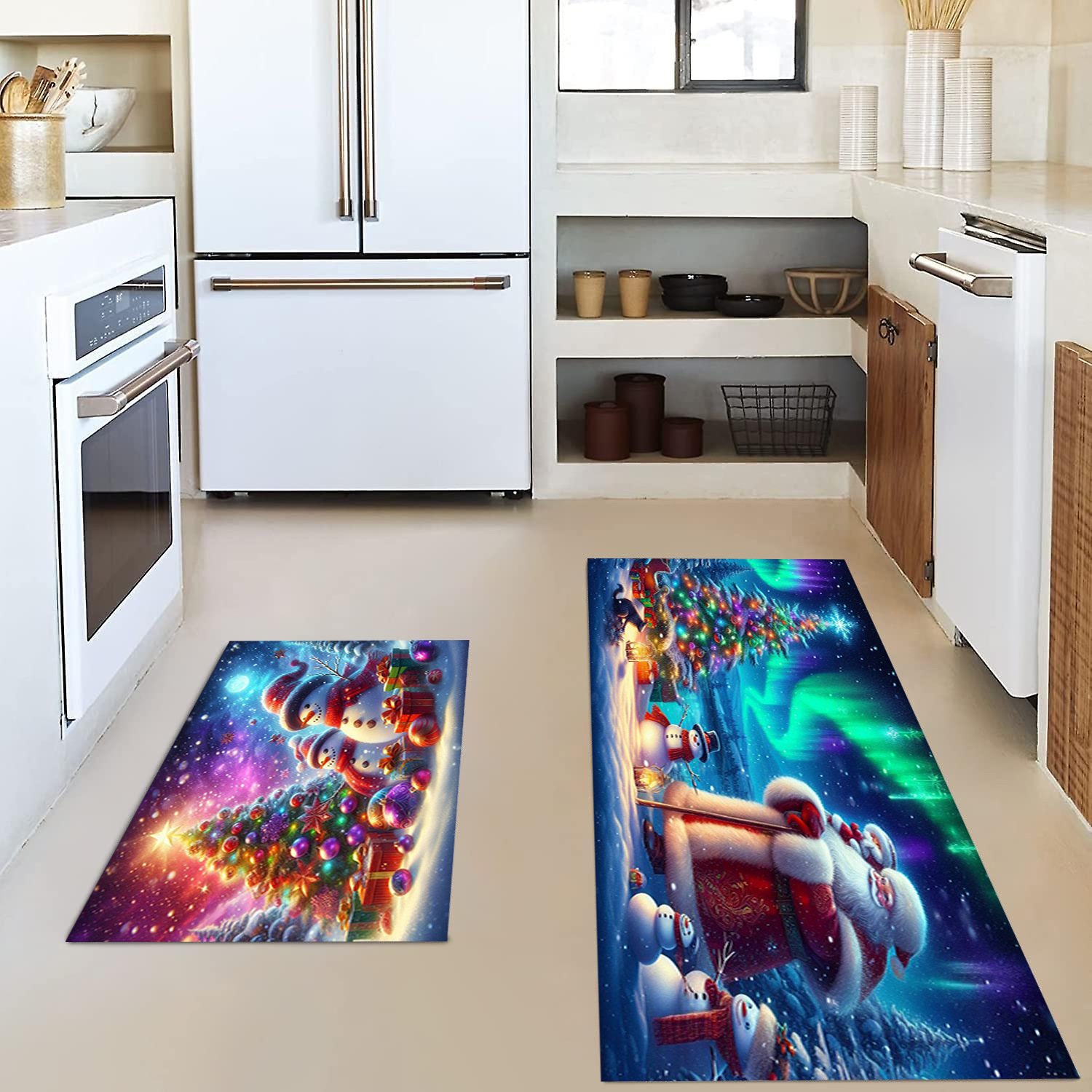 Juldekoration Golvmatta Kök Smutsbeständig Slitstark Fotmatta Entrédörr Förtjockad dörrmatta_voghion.com