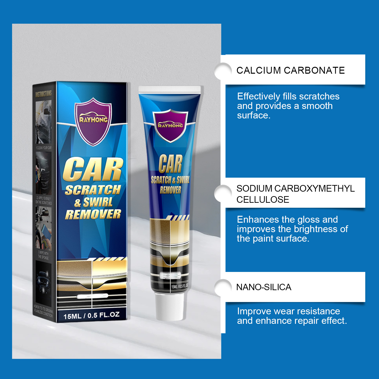 Rayhong Car Scratch Care Cream Paint Renovation Scratch Stain Removal Polishing Coating