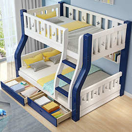 双层母孩小孩儿高低小孩全床铺儿童床功能床多功能木床孩儿木子上
