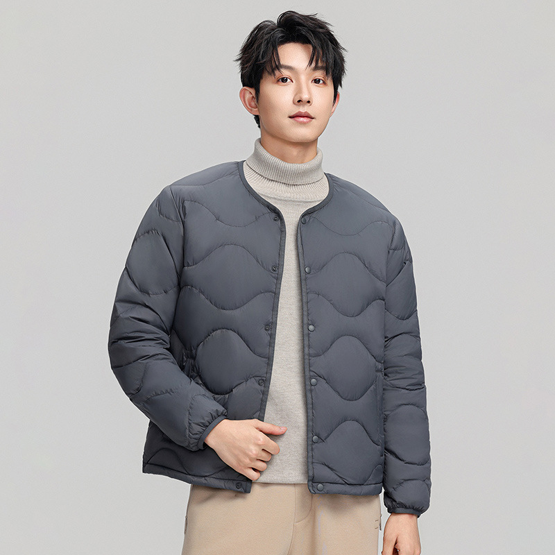 Men's Lightweight down Jacket Portable Jacket Curved Pressed Line 2025 Winter New 90 White Duck down Liner Jacket