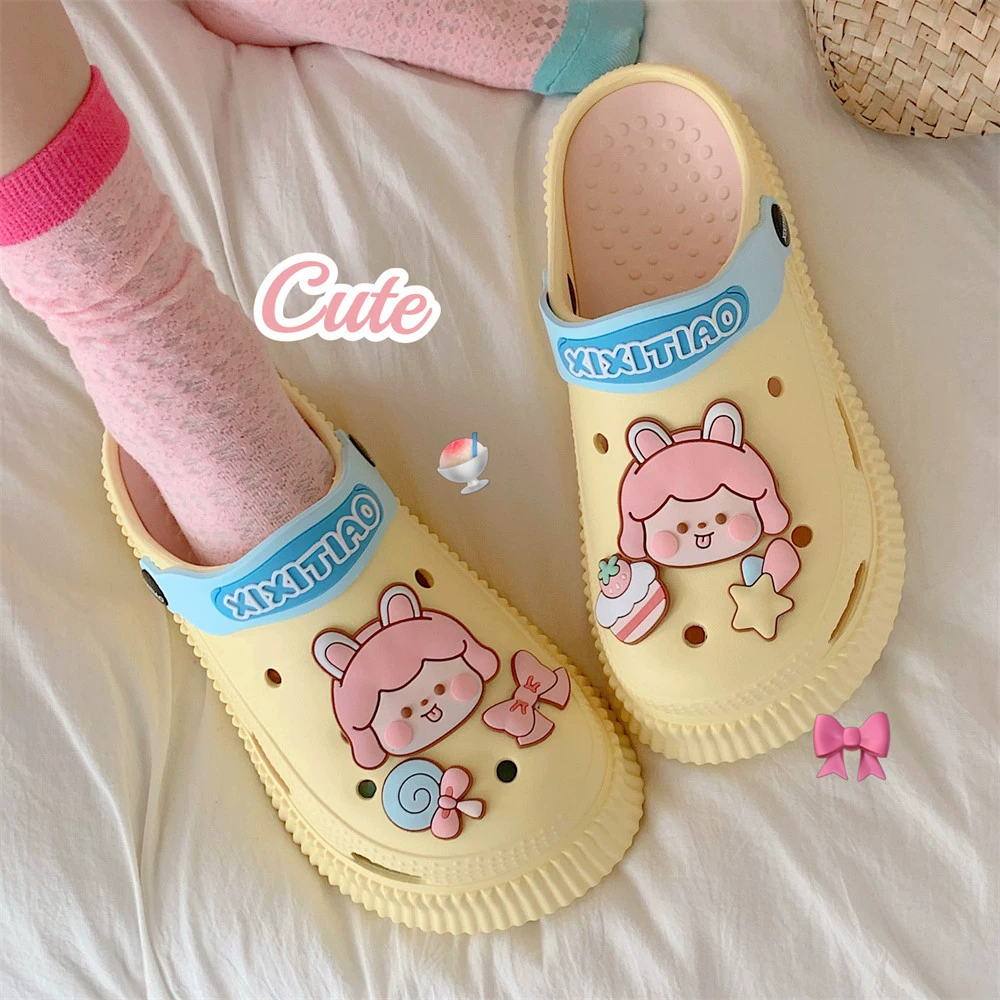 Модная одежда, модные летние туфли Macaron в Корейском стиле, пляжные сандалии на толстой подошве, увеличивающие рост, с отверстиями на носке