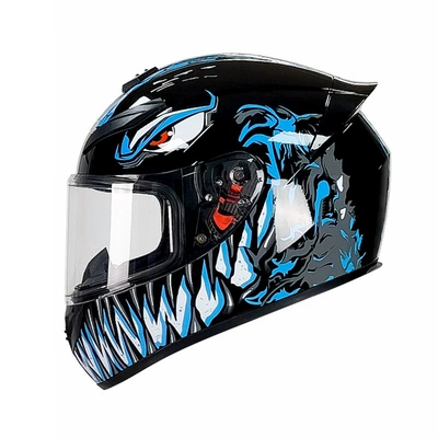 Motorcycle Safety Supplies — Aliexpress Cycling Helmet, Dropshipping - qk111-venom-blue-with-clear-lenses-s