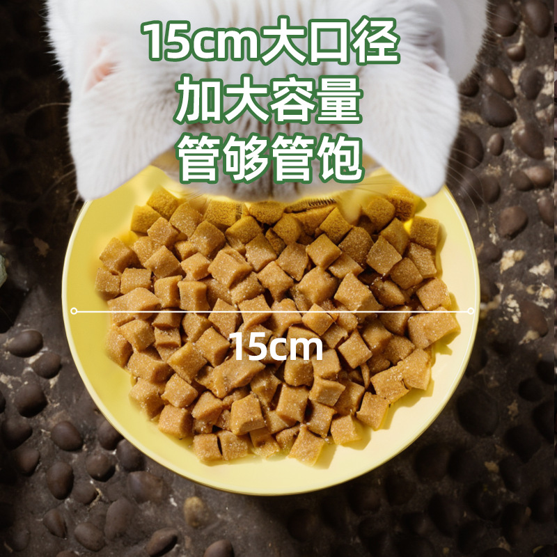 Tazón de comida para gatos, pie de dinosaurio, un solo tazón, protección de la columna cervical, barbilla negra, tazón para perros, anti-volcado, suministros para arroz para mascotas al por mayor