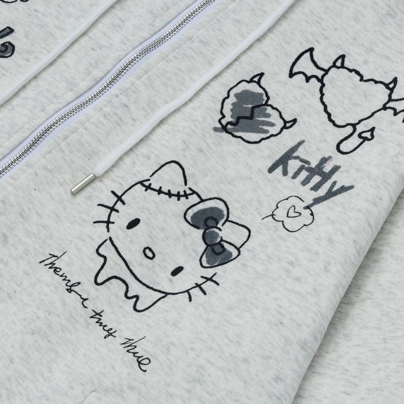 Mint Miaow 25秋季新品美式可爱猫咪元素设计连帽卫衣外套|undefined