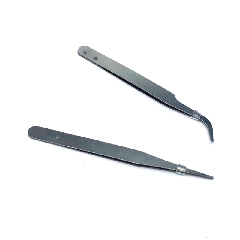 家用工业不锈钢镊子美甲直头弯头镊子维修工具0.8厘厚度夹子 批发