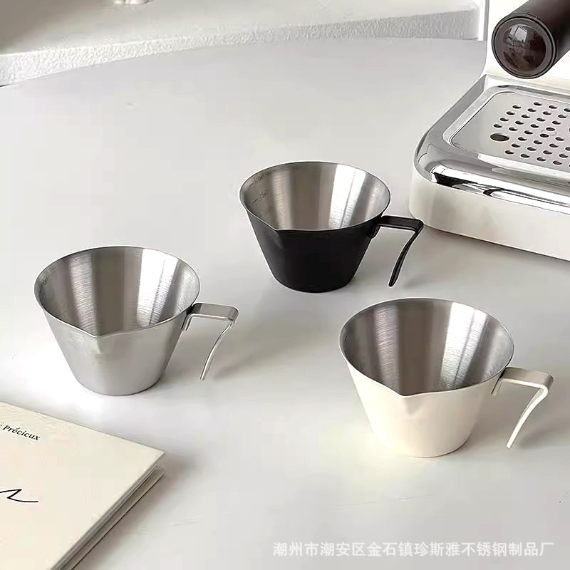 Stainless steel measuring cup espresso 100 oz with handle cup liquid extraction cup with scale coffee liquid