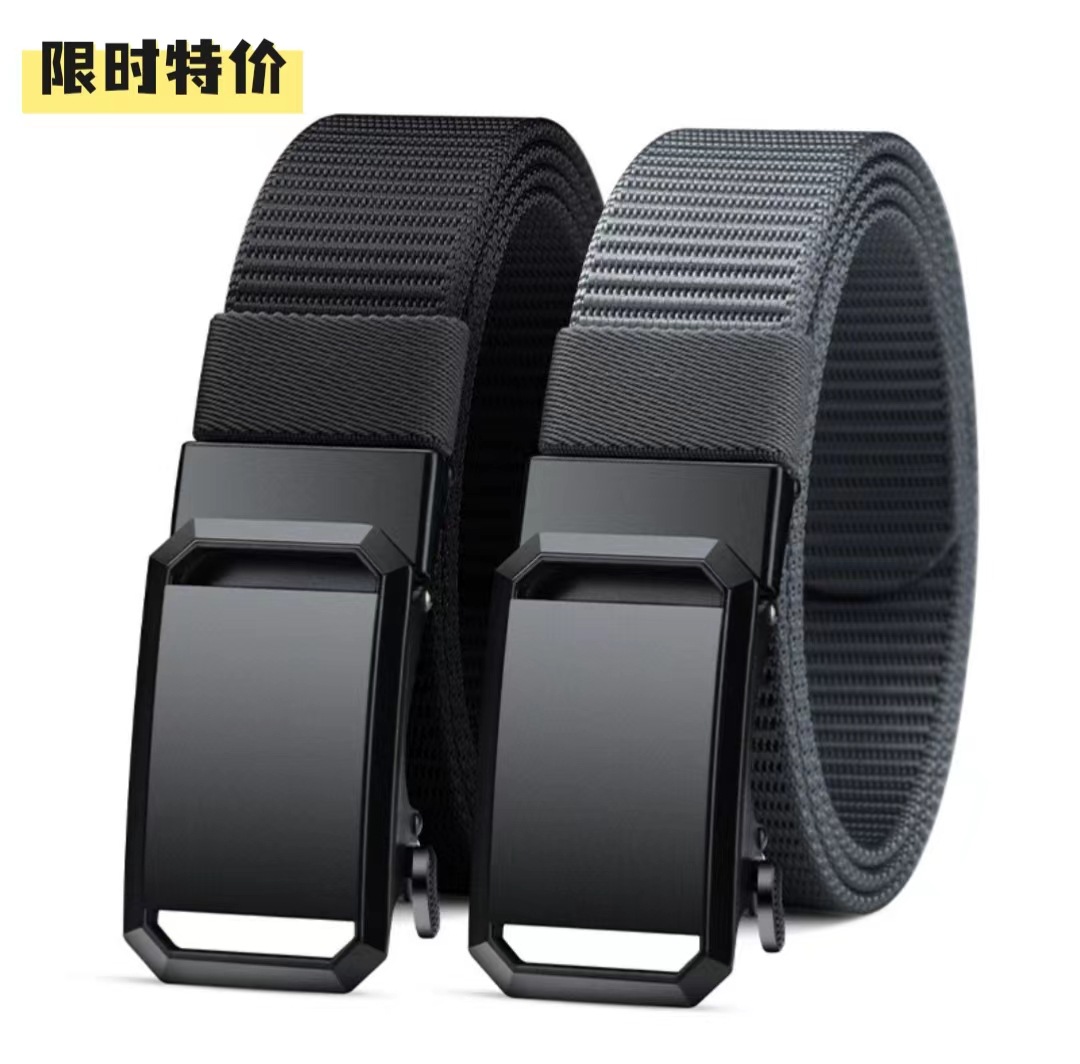 [Durable throughout ten years] Nylon tactical belt classic men's belt automatic buckle work versatile canvas pants work wear