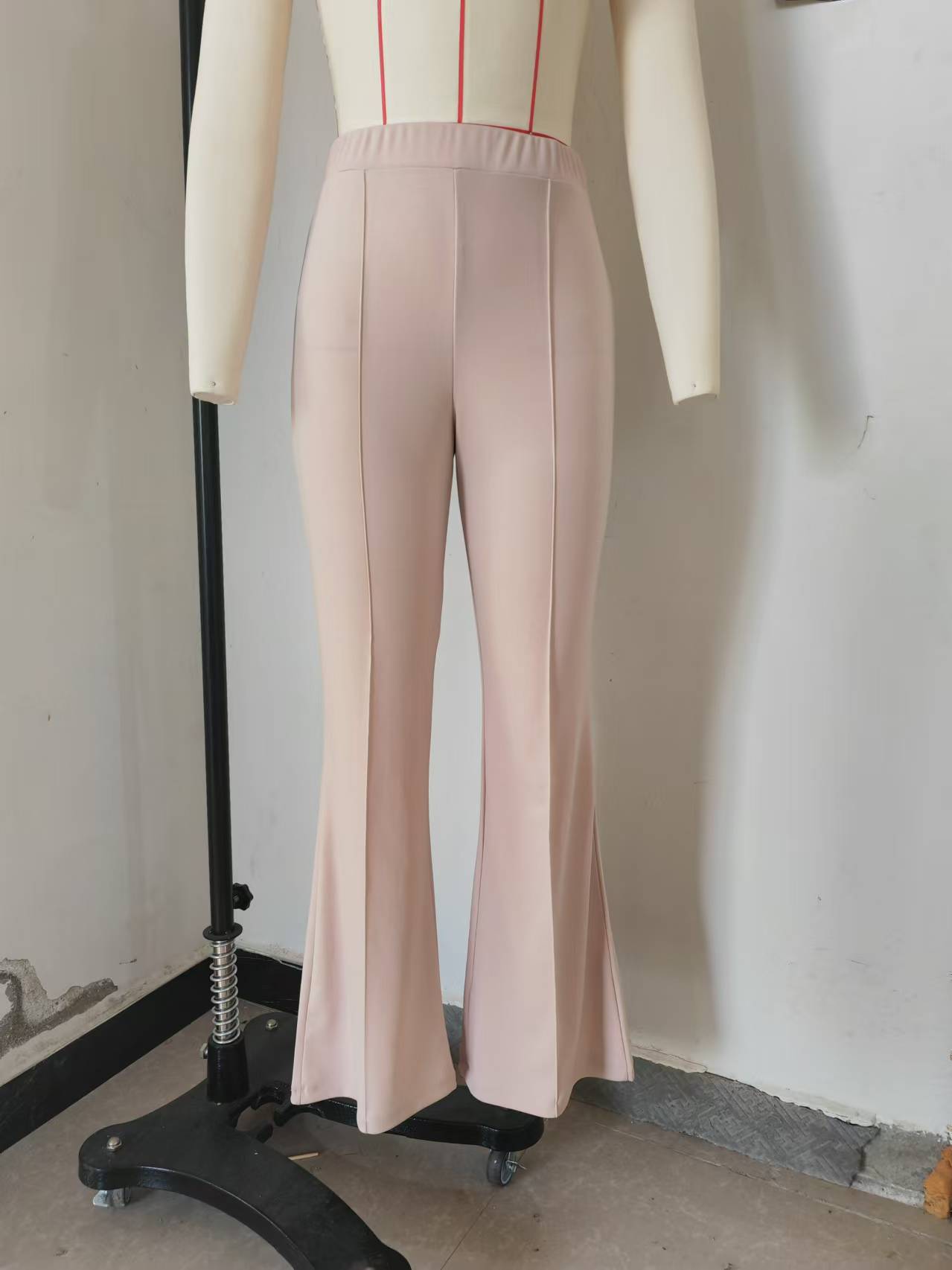 Women's High Waist Flared Bootcut Pants Tummy Control Stretchy Polyester Spandex Casual Work Pants Versatile Color Palette_ecoleips.com