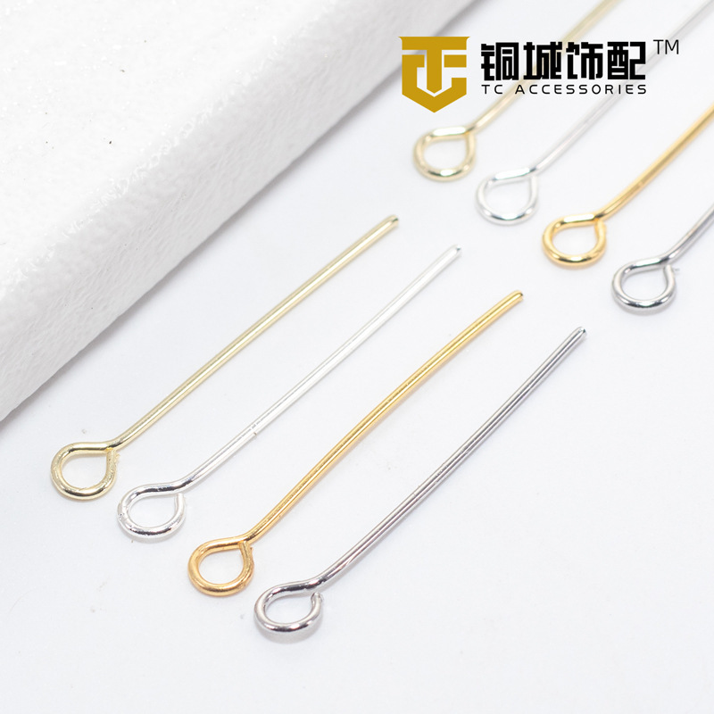 14K copper plated real gold 18K basic connection 9-pin color retention 9-pin diy handmade ear jewelry earring accessories material