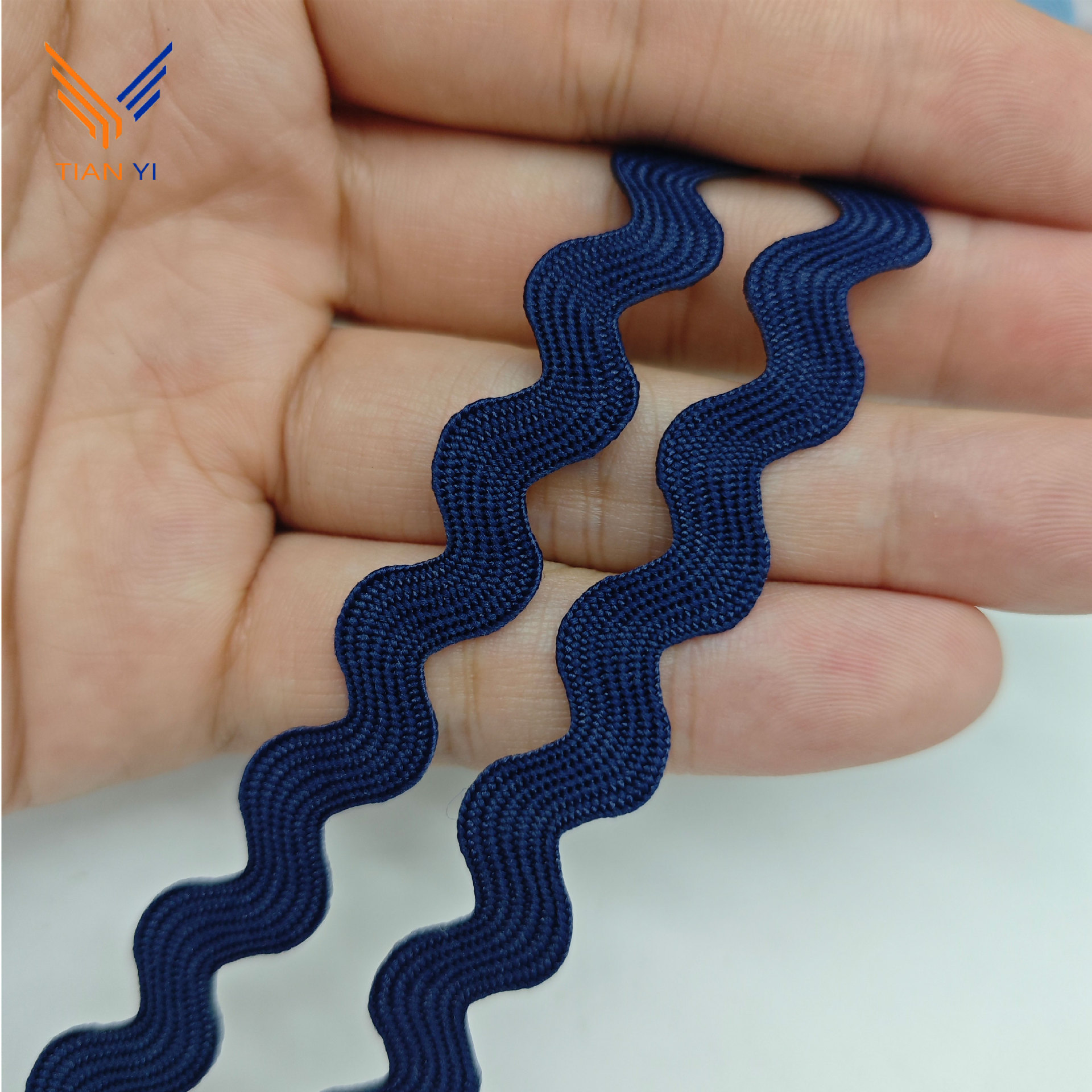 9MM tejido con borde curvo correas onduladas cortina almohada decoración de mochila Lolita Hanfu encaje en forma de S accesorios