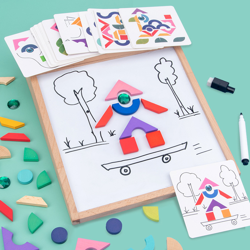 Juego de tablero de dibujo magnético de doble cara para niños soporte caballete bebé graffiti dibujo tablero de escritura Pino madera al por mayor