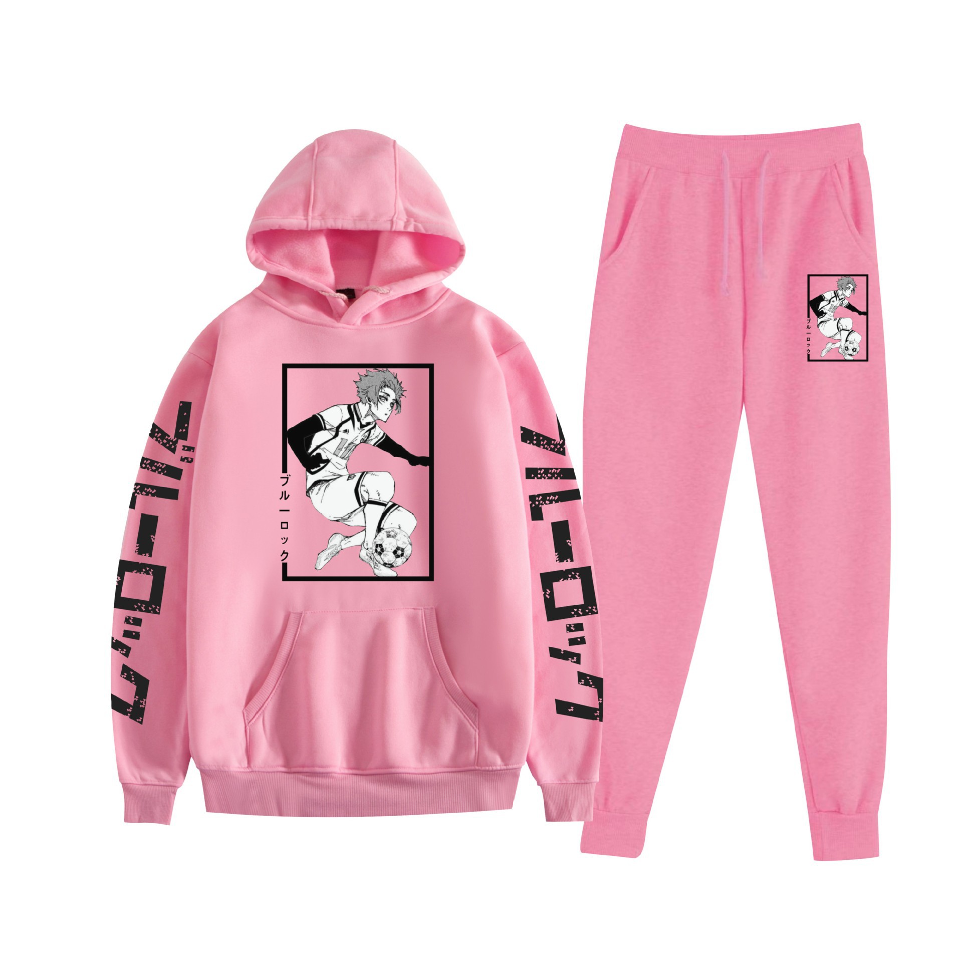 Cross-border BLUE LOCK prisión azul nuevo anime más terciopelo suelto traje de suéter con capucha para hombres y mujeres