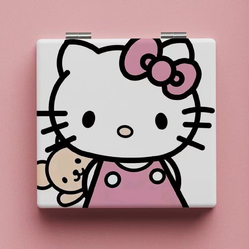 Hello Kitty, милая ручная складная круглая зеркалка
