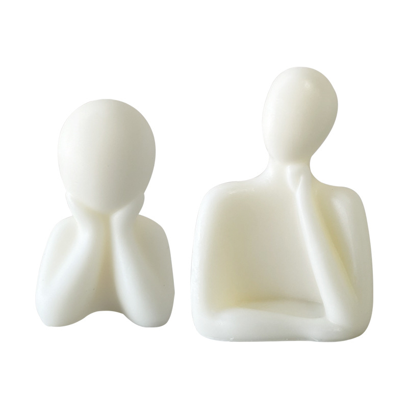 Branquias familia vela molde de silicona DIY aromaterapia retrato humano abstracto hecho a mano jabón decoración yeso