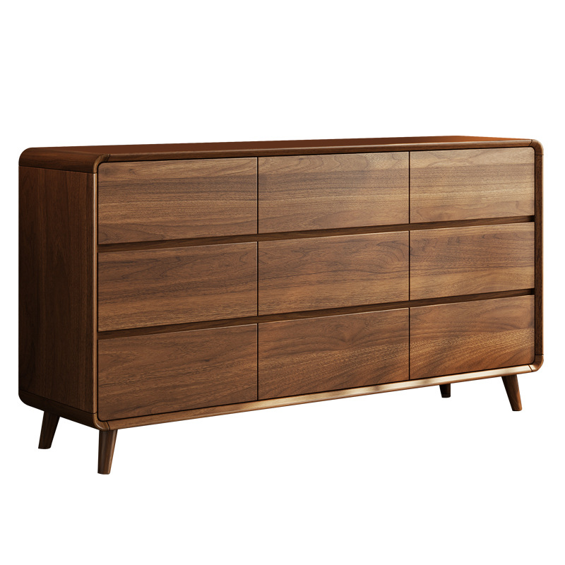 Armario para dormitorio Armario nórdico Armario para sala de estar Armario simple y moderno de madera maciza de nueve y cinco cajones de gran capacidad