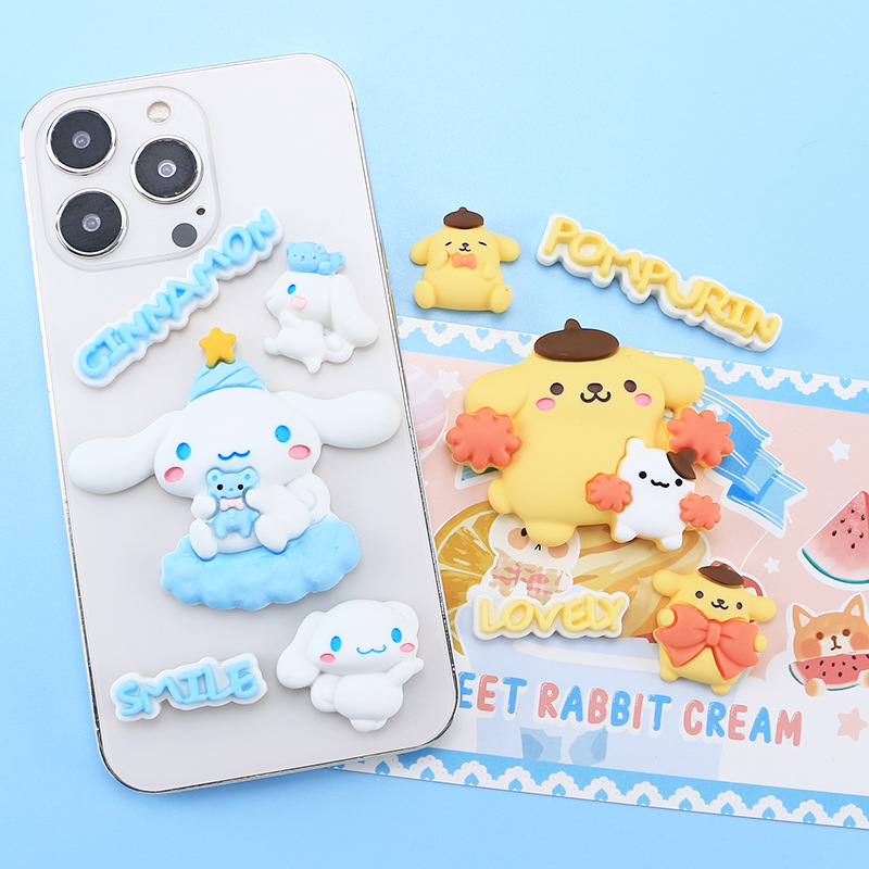 Carácter animal de dibujos animados tarjeta grande lindo DIY crema pegamento teléfono caso anillo de pelo tocado horquilla resina accesorios al por mayor