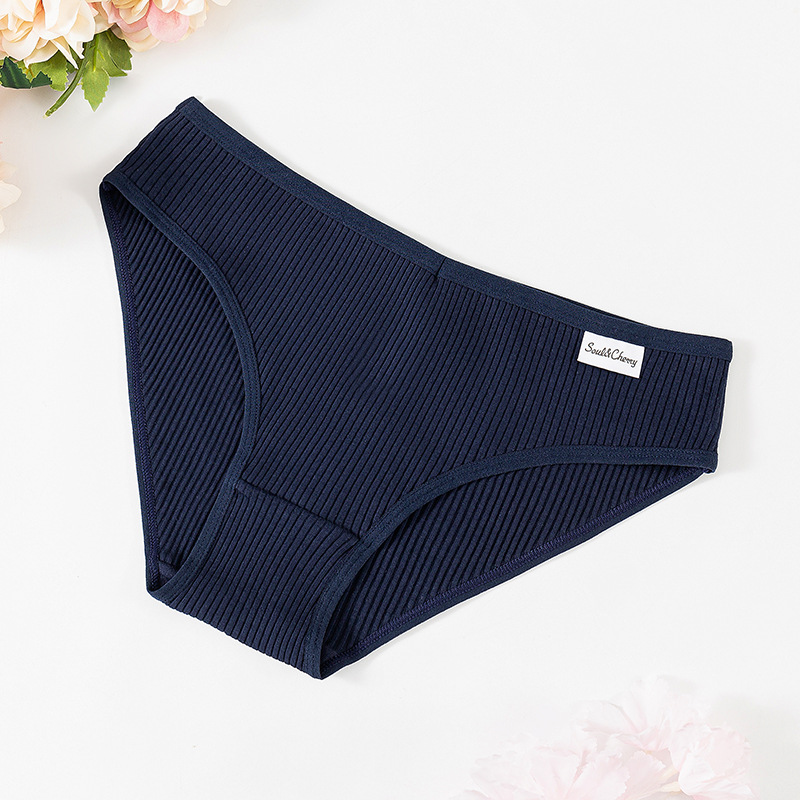 Nuevo algodón damas roscado colorido cintura baja transpirable doble ropas de chicas fabricantes de venta directa