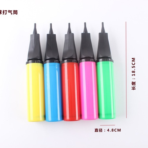 Fábrica al por mayor patrón de mano antideslizante empuje de mano bomba de dos vías suministros de boda globo bomba inflable